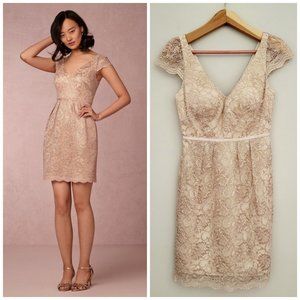 Anthropologie BHLDN Jenny Yoo Beckett Floral Lace Sheath Dress Women's Size 0